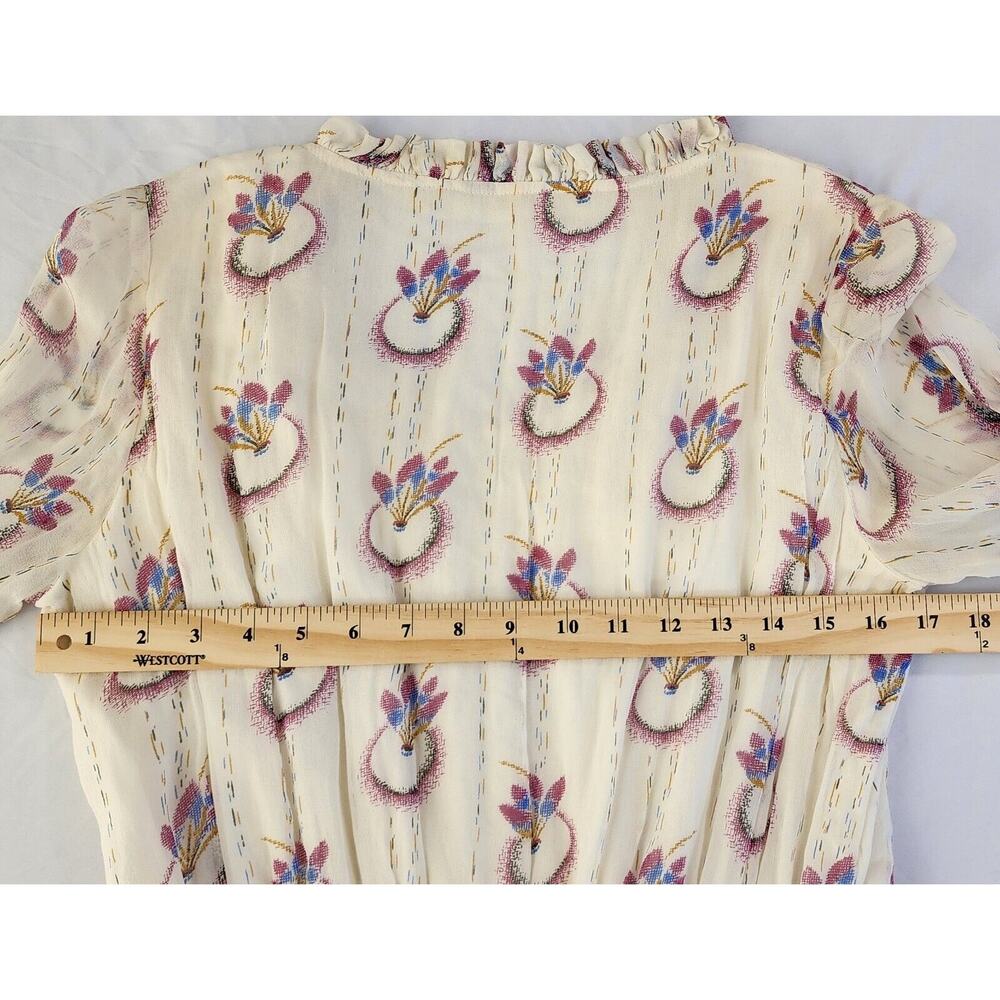 Free People Dress Womens Small White Floral Bohemian Wild Horses Dream Catcher - Picture 5 of 13